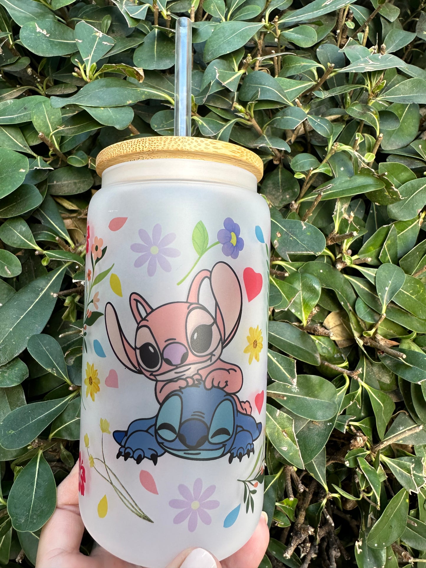 Stitch glass tumbler