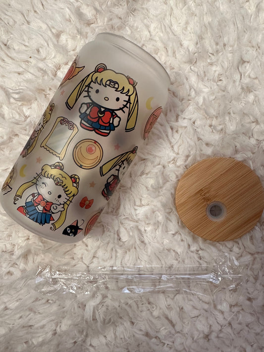 Sailor Hello Kitty glass tumbler